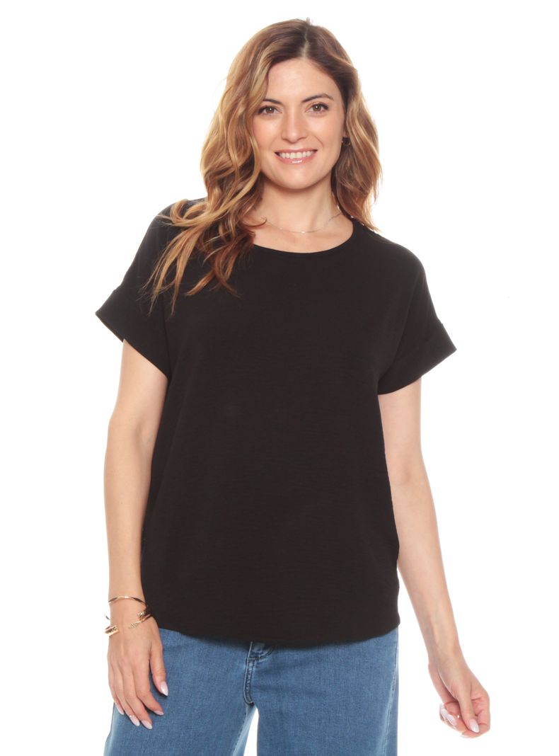 Blusa Manga Corta Lida Escote Redondo