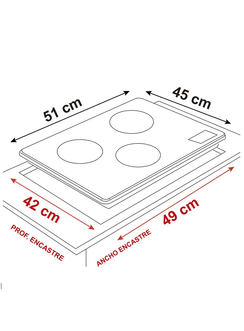 Encimera de Inducción 3 Zonas CEI-4342NG-1
