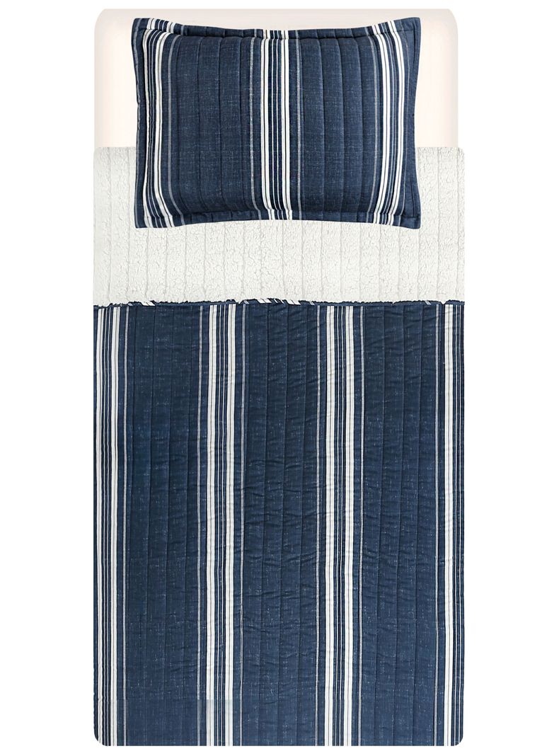 Quilt Líneas Sherpa 1.5 Plazas-3