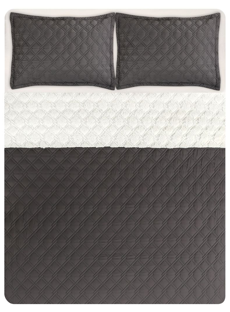 Quilt Unicolor Sherpa 2 Plazas-3