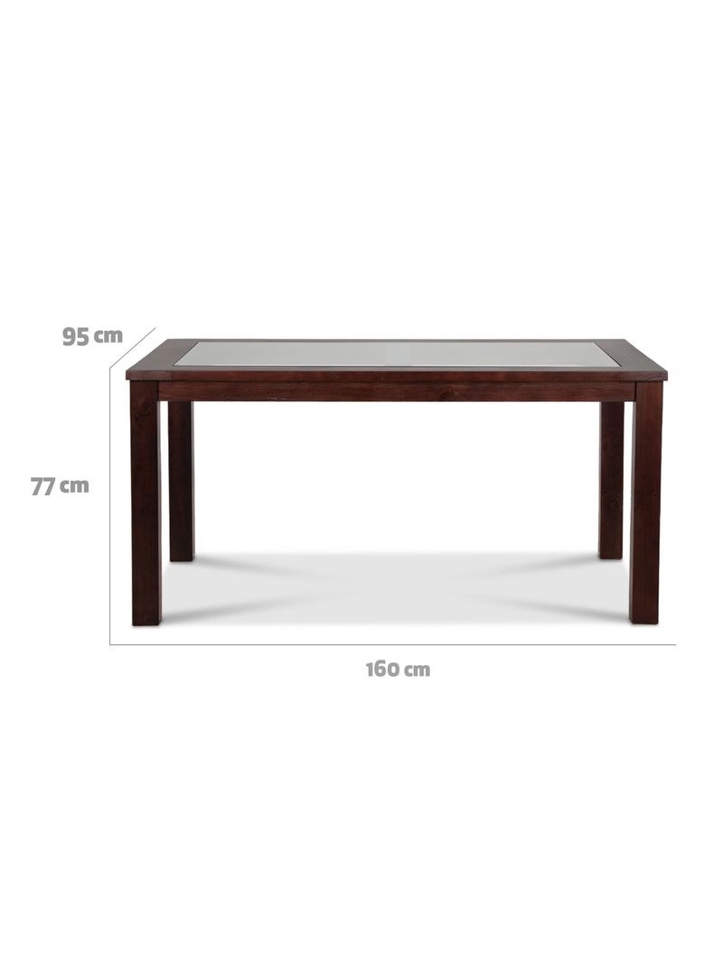 Juego de Comedor Ñuble Vidrio + 6 Sillas Chocolate-1