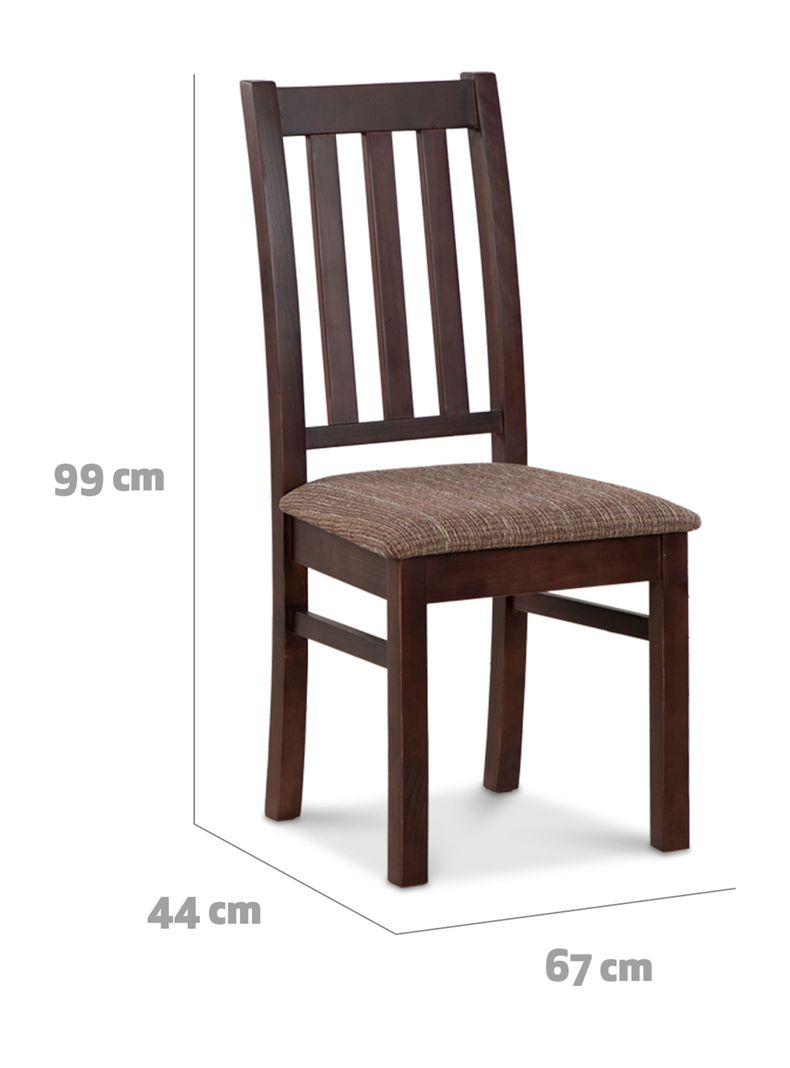 Juego de Comedor Ñuble Vidrio + 6 Sillas Chocolate-2