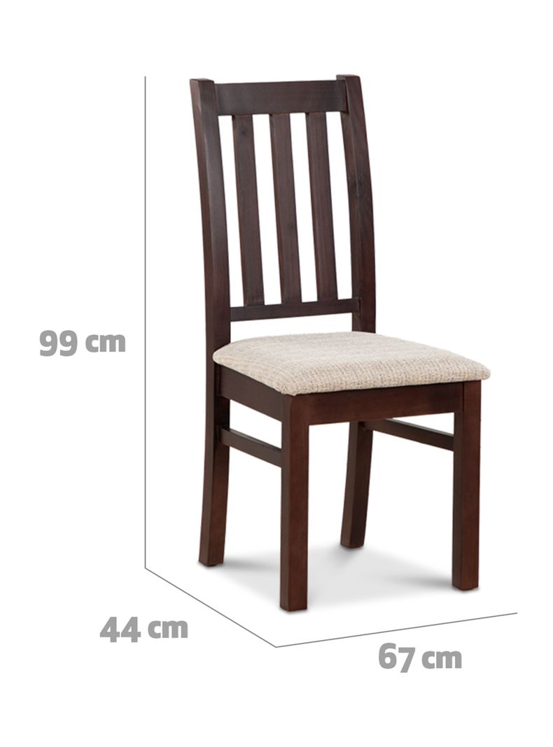 Juego de Comedor Ñuble Vidrio + 6 Sillas Chocolate Beige-2