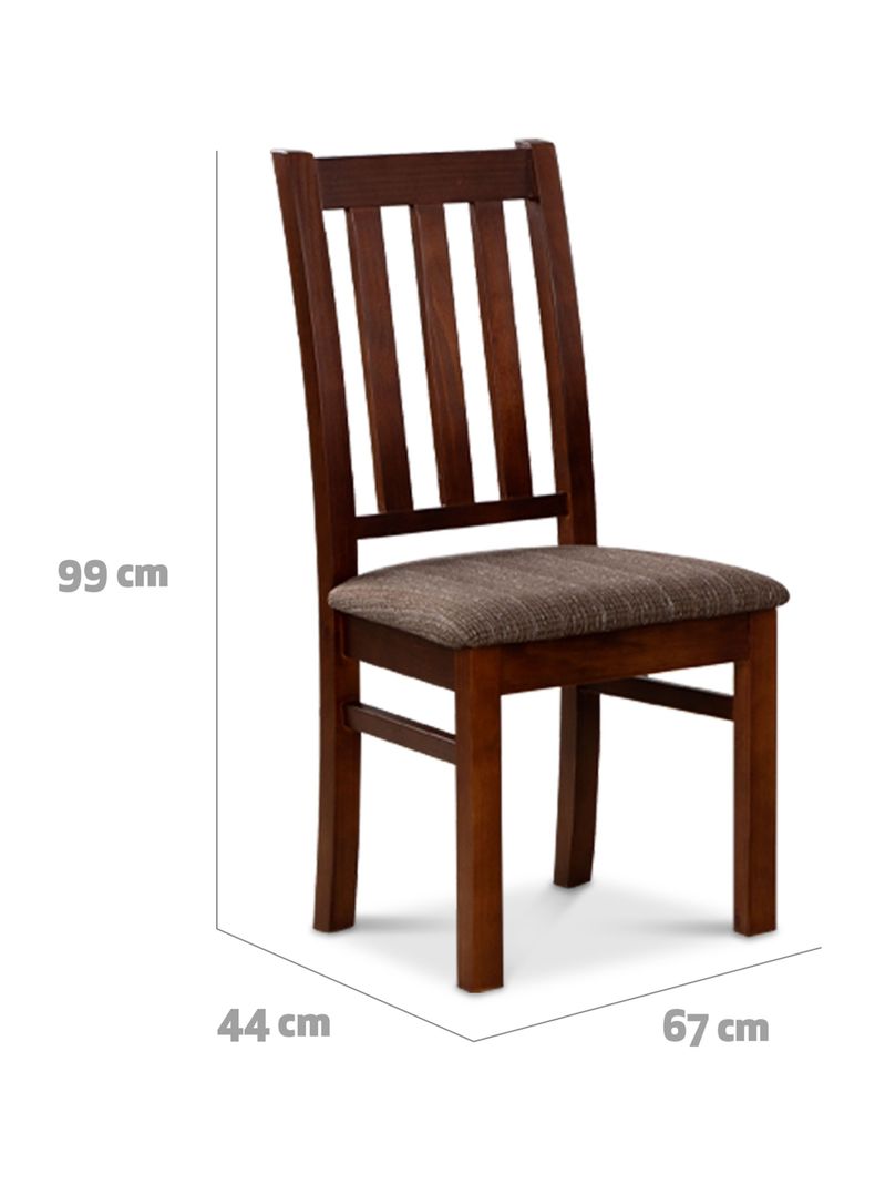 Juego Comedor Ñuble Vidrio Caramelo + 6 Sillas Chocolate-2