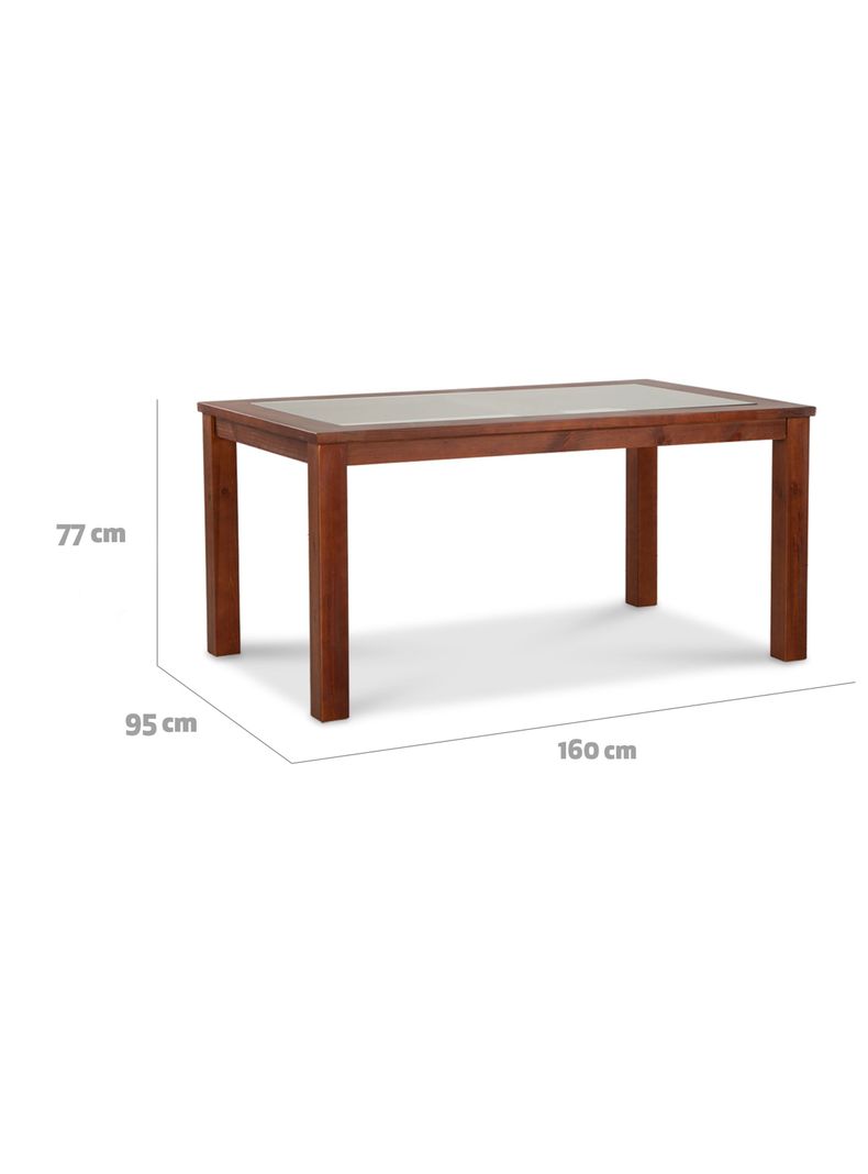 Juego Comedor Ñuble Vidrio Caramelo + 6 Sillas Chocolate-1