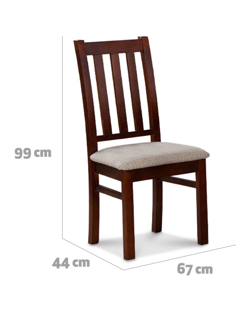 Juego Comedor Ñuble Vidrio Caramelo + 6 Sillas Beige-2