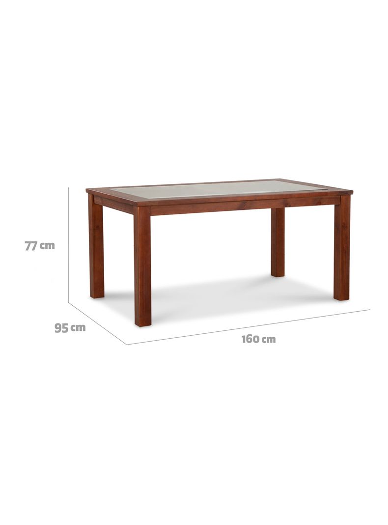 Juego Comedor Ñuble Vidrio Caramelo + 6 Sillas Beige-1