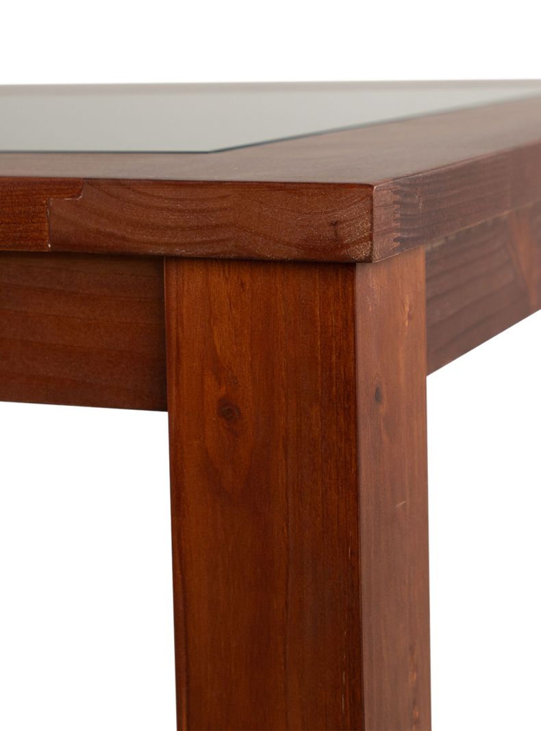 Juego Comedor Ñuble Vidrio Caramelo + 6 Sillas Pu Chocolate-3
