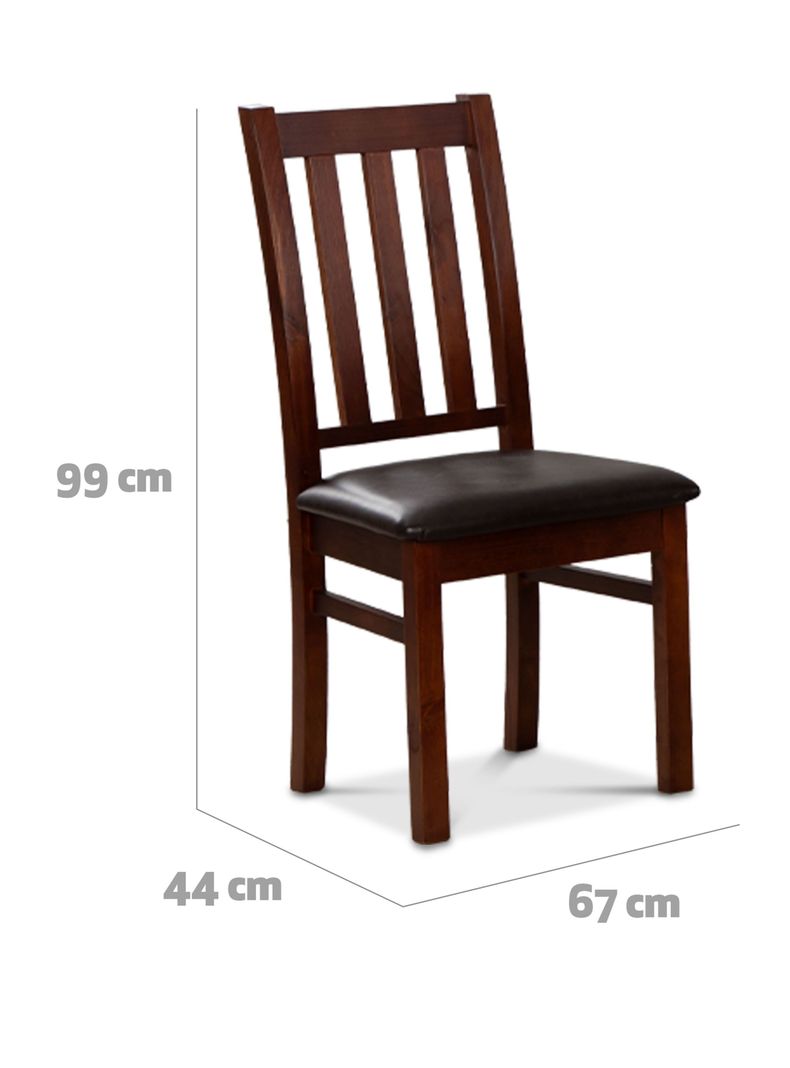 Juego Comedor Ñuble Vidrio Caramelo + 6 Sillas Pu Chocolate-2