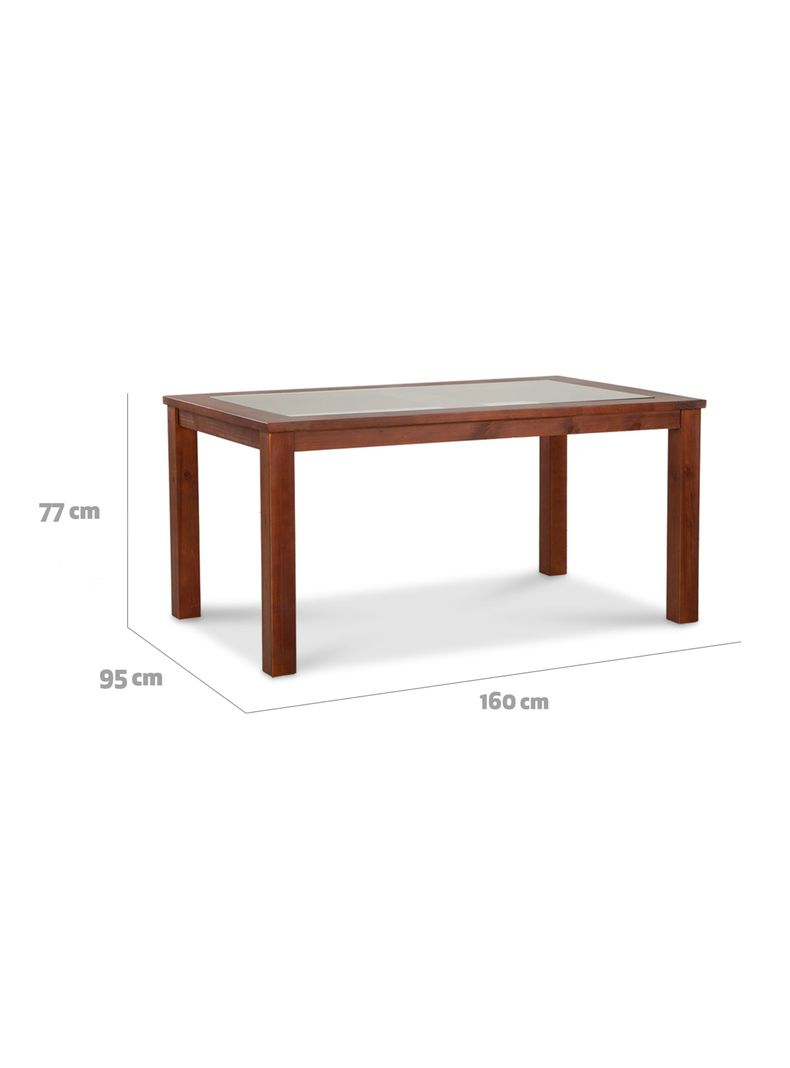 Juego Comedor Ñuble Vidrio Caramelo + 6 Sillas Pu Chocolate-1