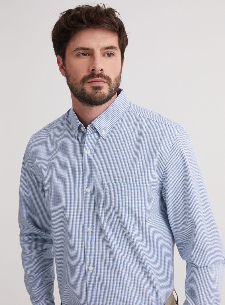 Camisa de Vestir Manga Largo Cuadros Poplin-2