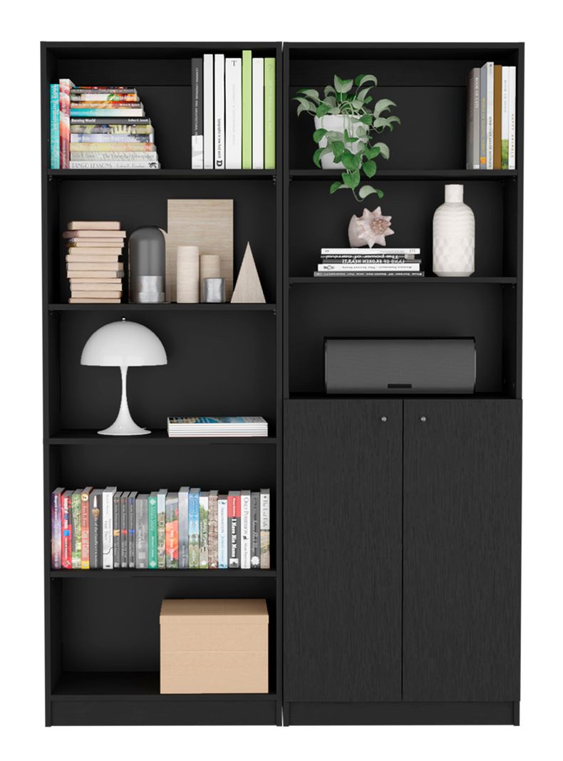 Combo Home Estante 62 cm + Estante 2P Negro