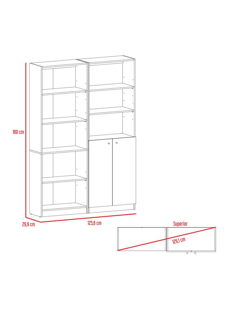 Combo Estante 62 cm + Estante 2 Puertas-1