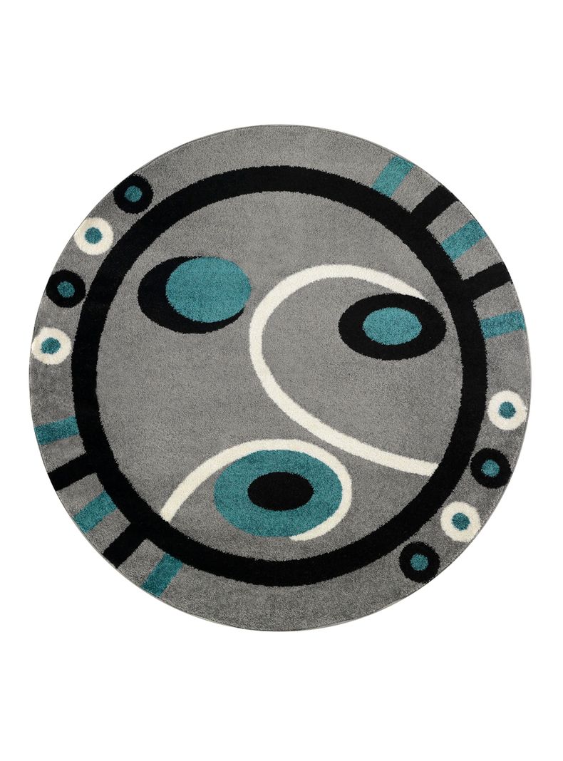 Alfombra Redonda Florida 160 cm x 160 cm Azul-0