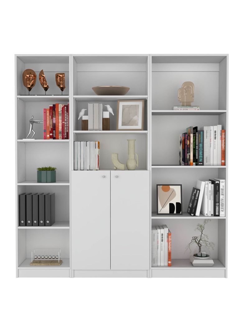 Combo Home Estante 45 cm + Estante 2 Puertas + Estante 4R Blanco