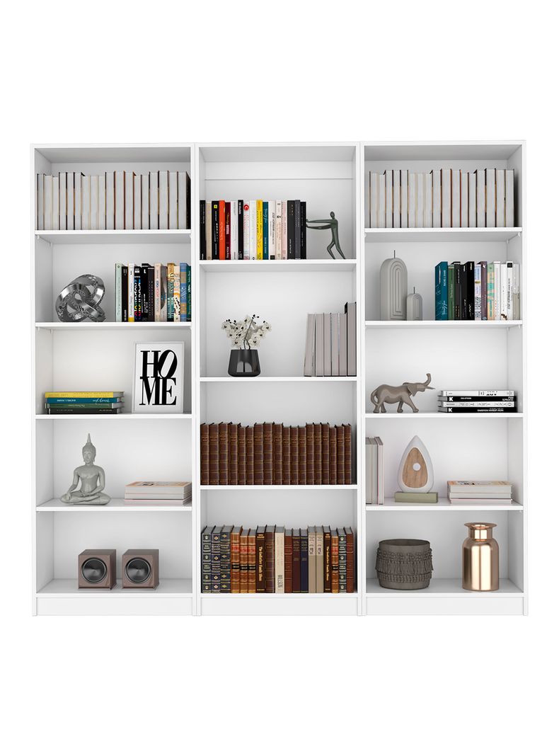 Combo Home 2 Estantes 5 Repisas + Estante 4 Repisas Blanco