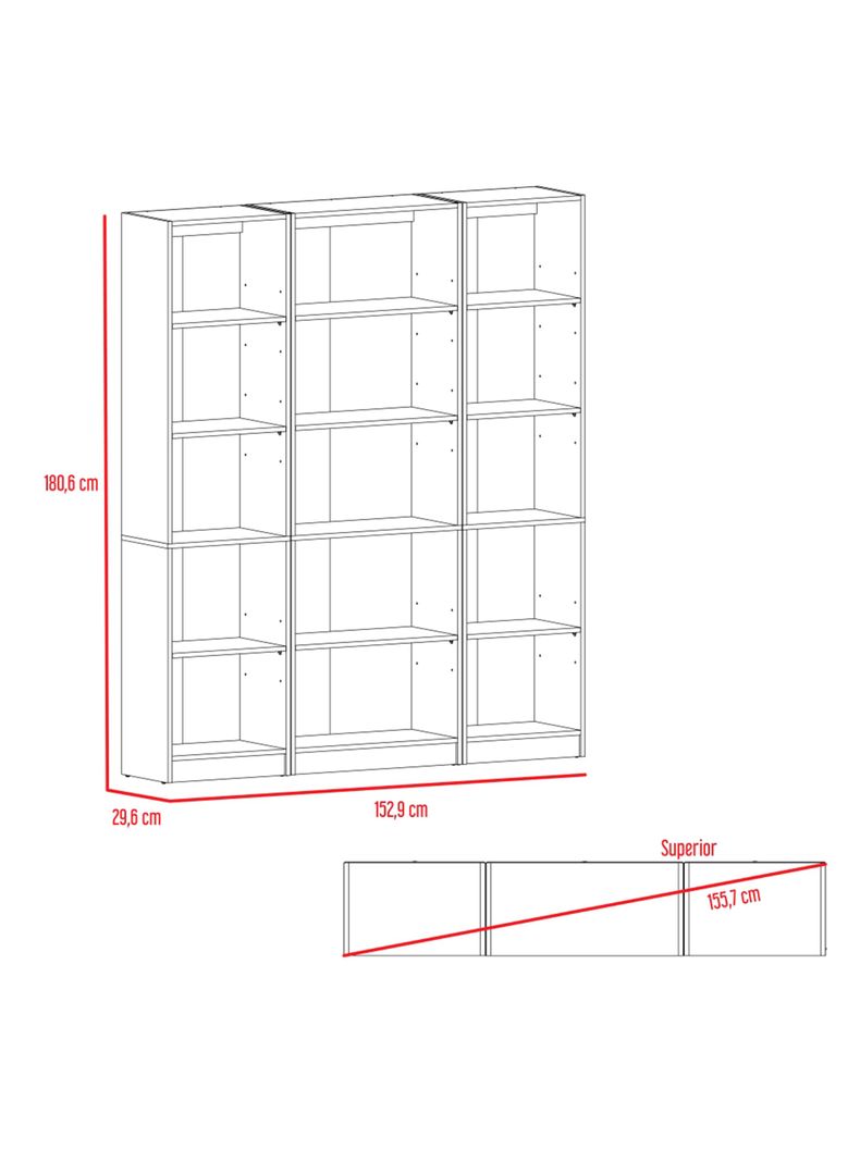 Combo 2 Estantes 45 cm + Estante 62 cm Home-1