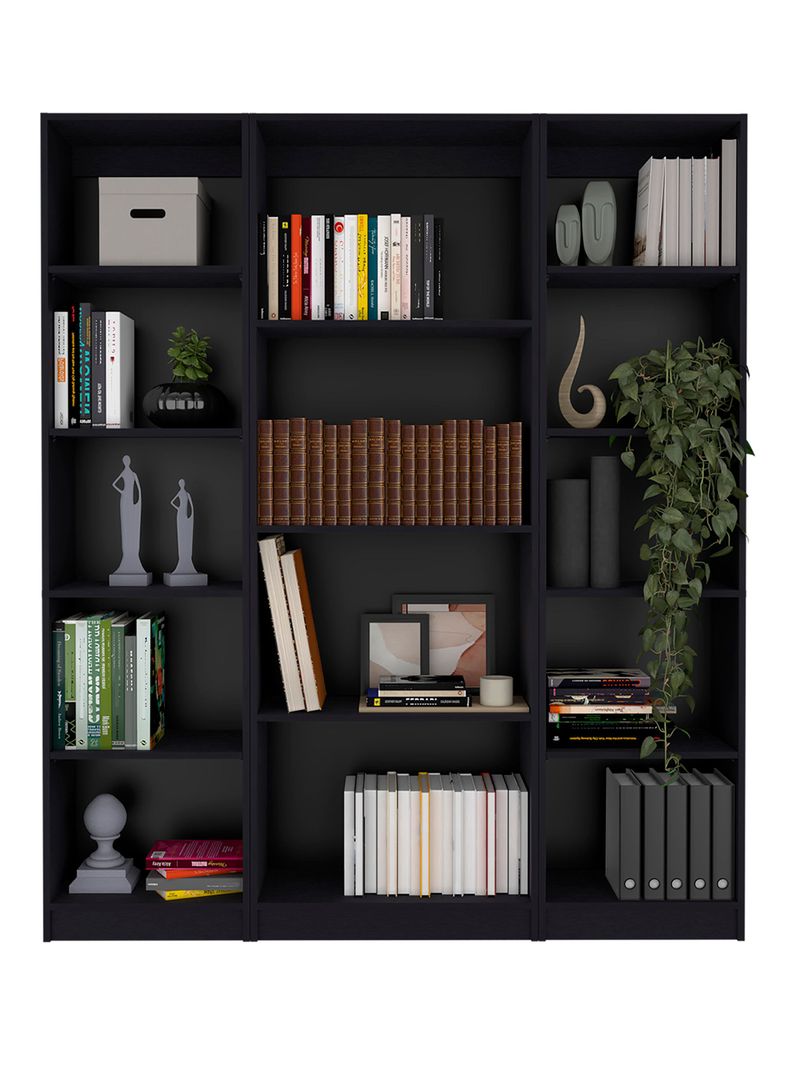 Combo Home 2 Estantes 45 cm + Estante 4R Negro