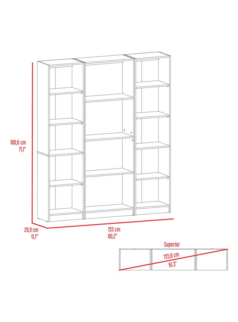 Combo 2 Estantes 45 cm + Estante 4R Home-1