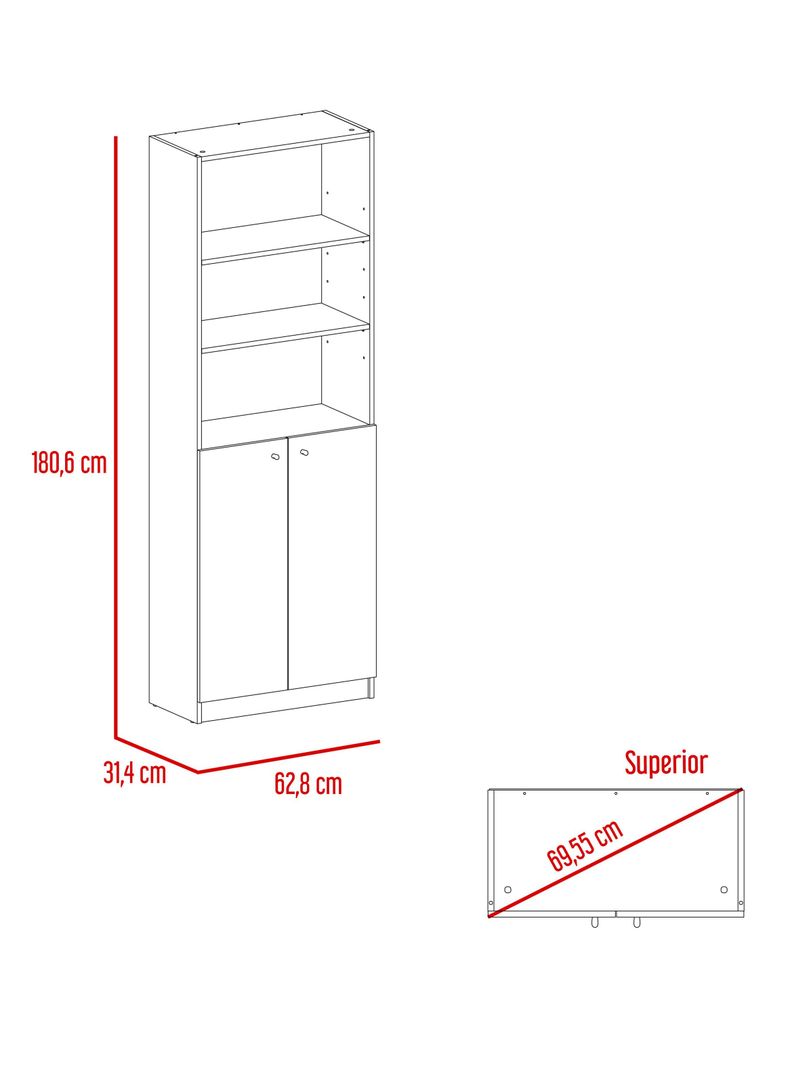 Combo Home 2 Estante 2 Puertas + Estante 45 cm-1