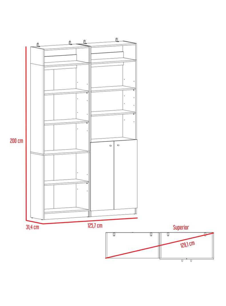 Estante 2 Puertas + Estante 5R + 2 Complementos-1