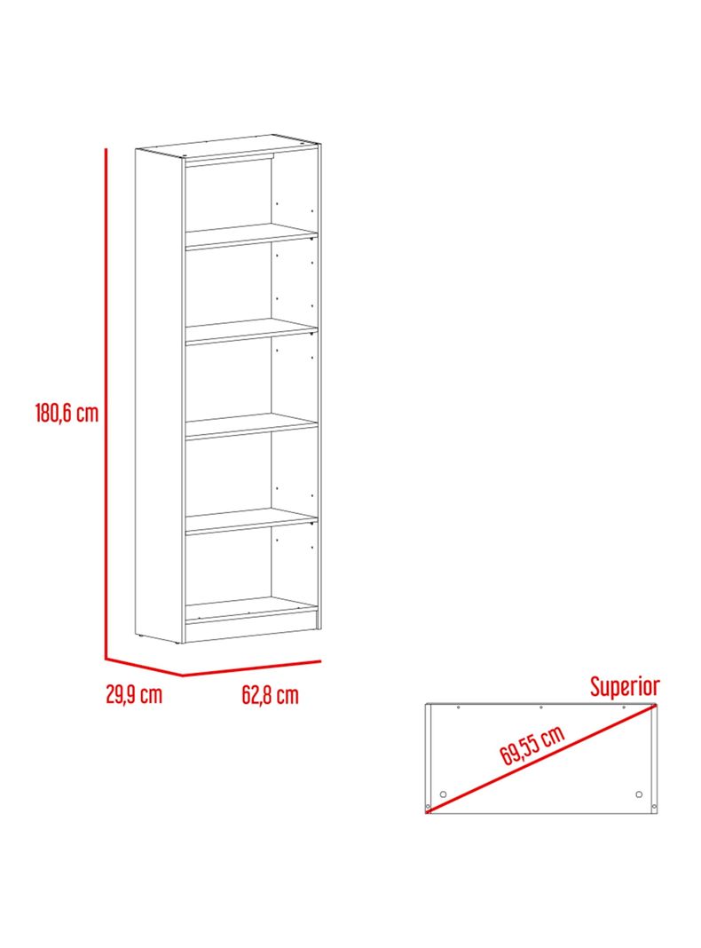 Combo Home Estante 5 Repisas + Complemento-1