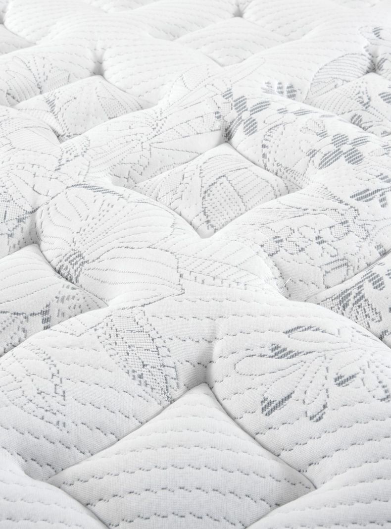 Cama Europea Majesty 2 Plazas + Respaldo Gris + Velador Roma-4