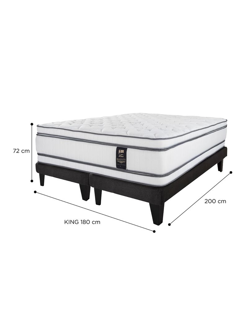 Cama Europea Majesty King + Respaldo Grafito + Velador Rover-1