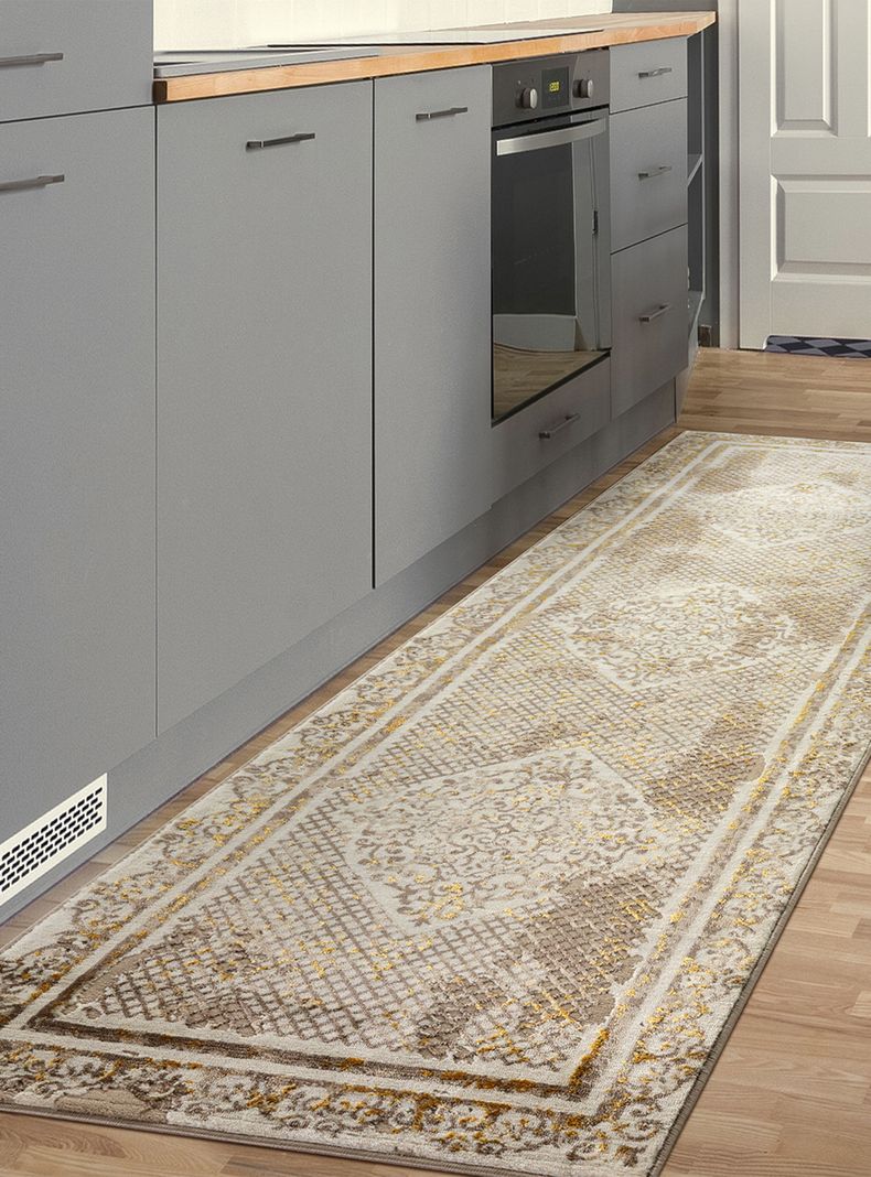 Alfombra Pasillo Babil 70 x 230 cm Dorada 2-2