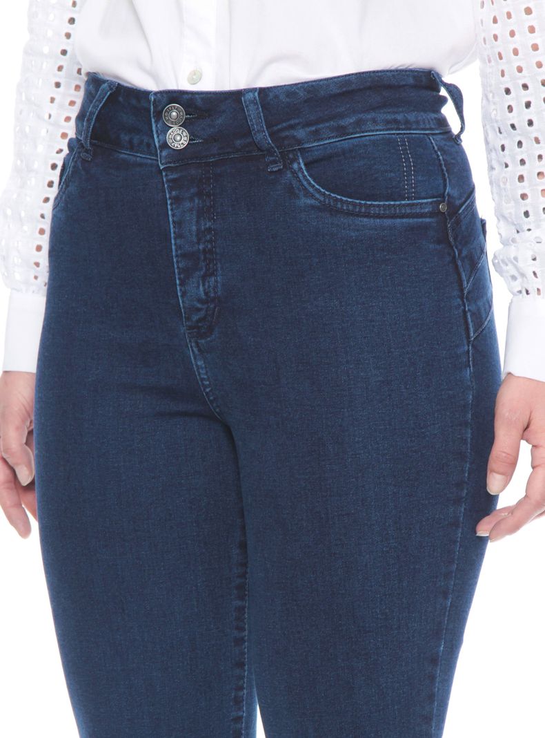 Jeans Slim Tiro Alto Push Up Pretina Media-2