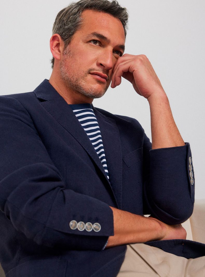 Chaqueta Estilo Americana De Lino-2