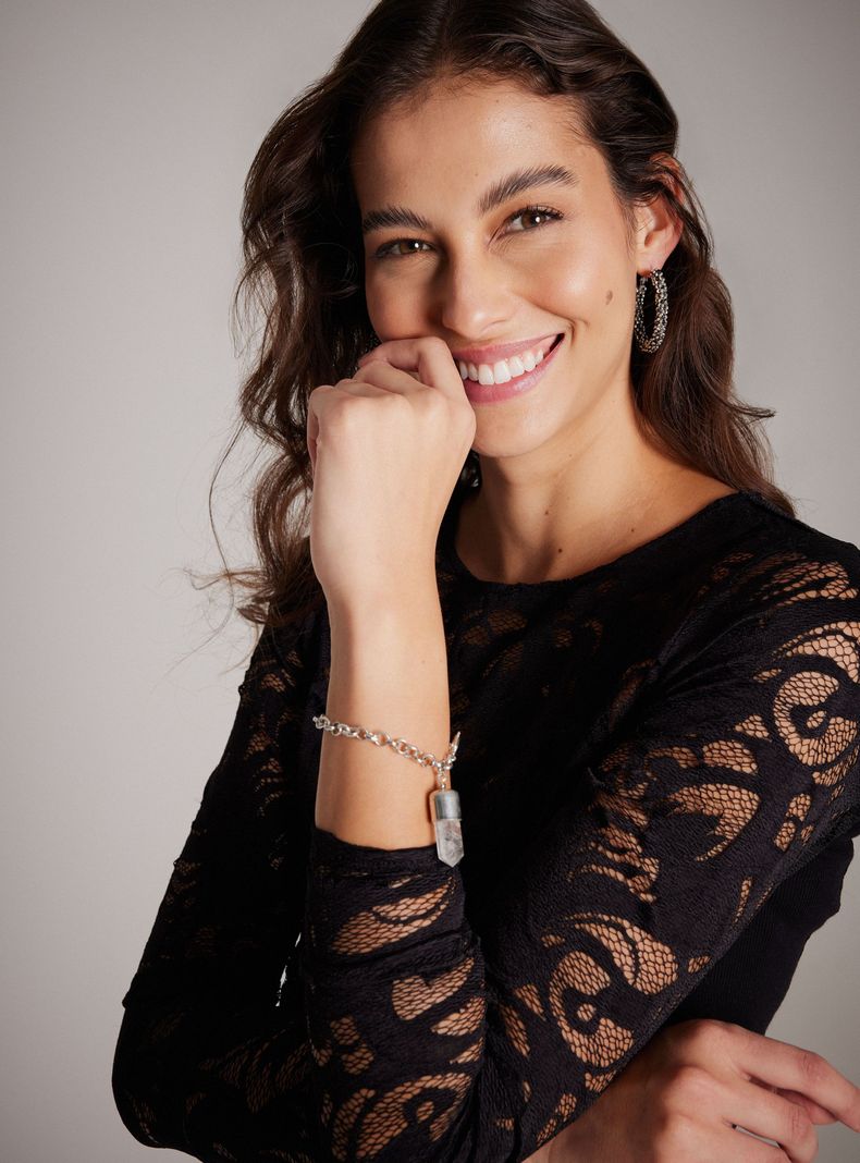 Pulsera Cadena y Cuarzo