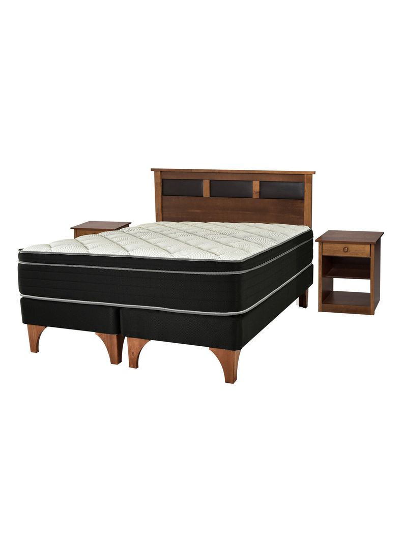 Cama Europea Ten 2 Plazas Base Dividida + Set Muebles Toscana-0