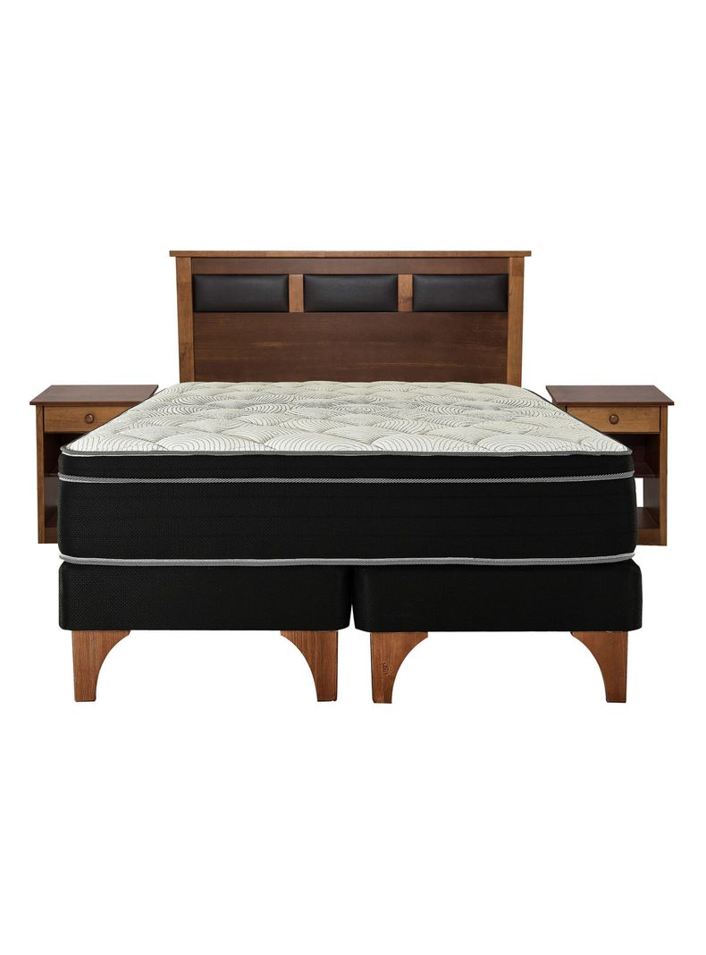 Cama Europea Ten 2 Plazas Base Dividida + Set Muebles Toscana-1