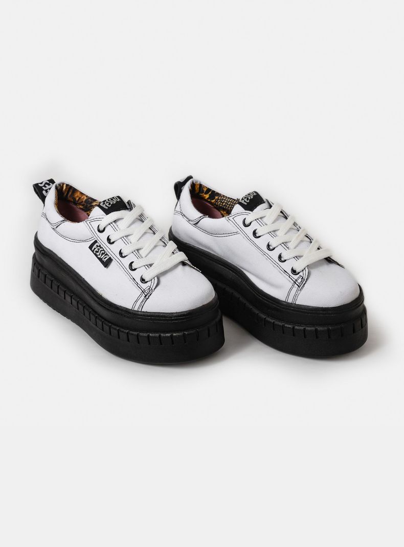 Funky Zapatillas Fessia Paris Zapatilla Urbana Funky Lona White Mujer
