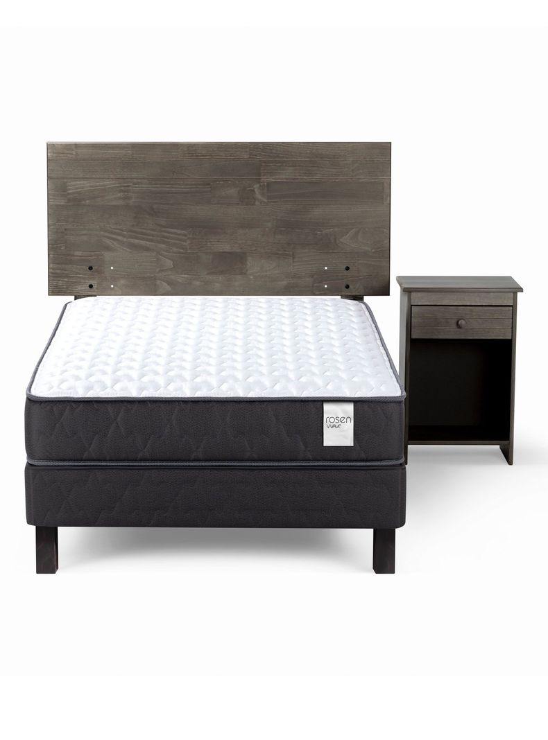 Cama Europea Wave 1.5 Plazas Tabor Grafito-1