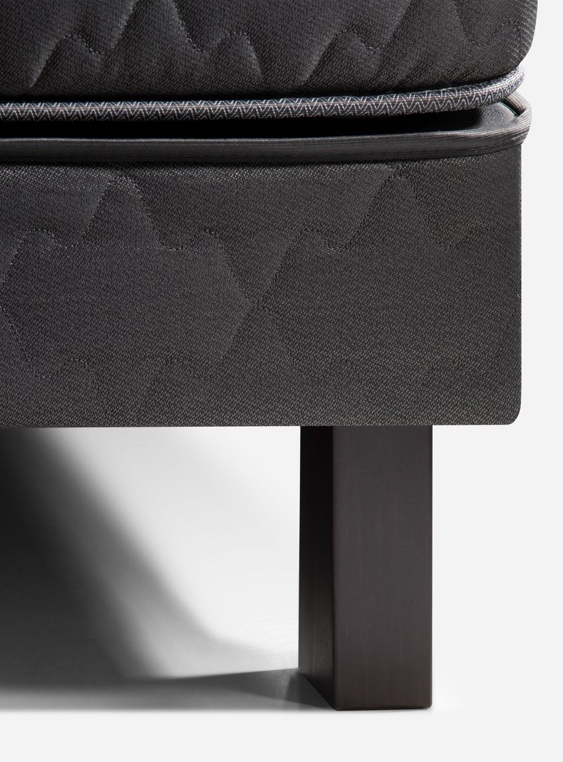 Cama Europea Wave 1 Plaza + Respaldo Tabor Grafito-4
