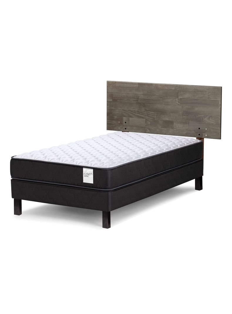 Cama Europea Wave 1 Plaza + Respaldo Tabor Grafito-0