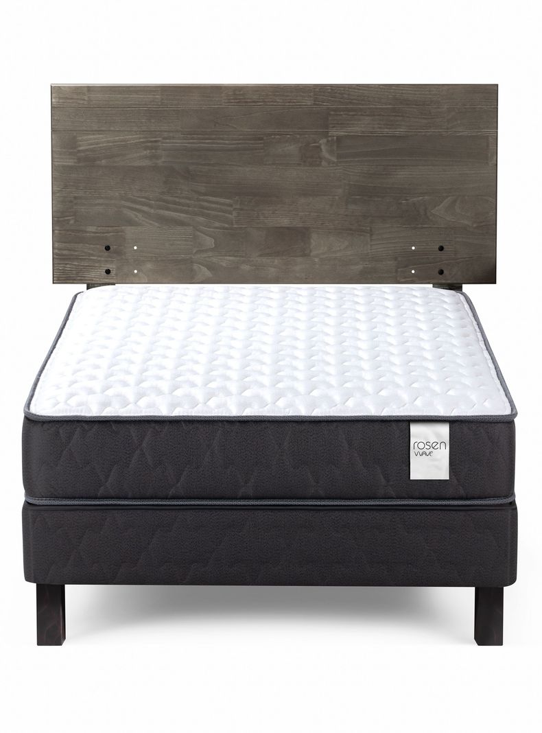 Cama Europea Wave 1 Plaza + Respaldo Tabor Grafito-1