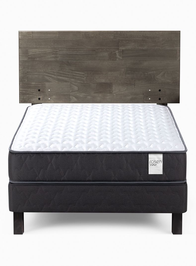 Cama Europea Wave 1.5 Plazas + Respaldo Tabor Grafito-1