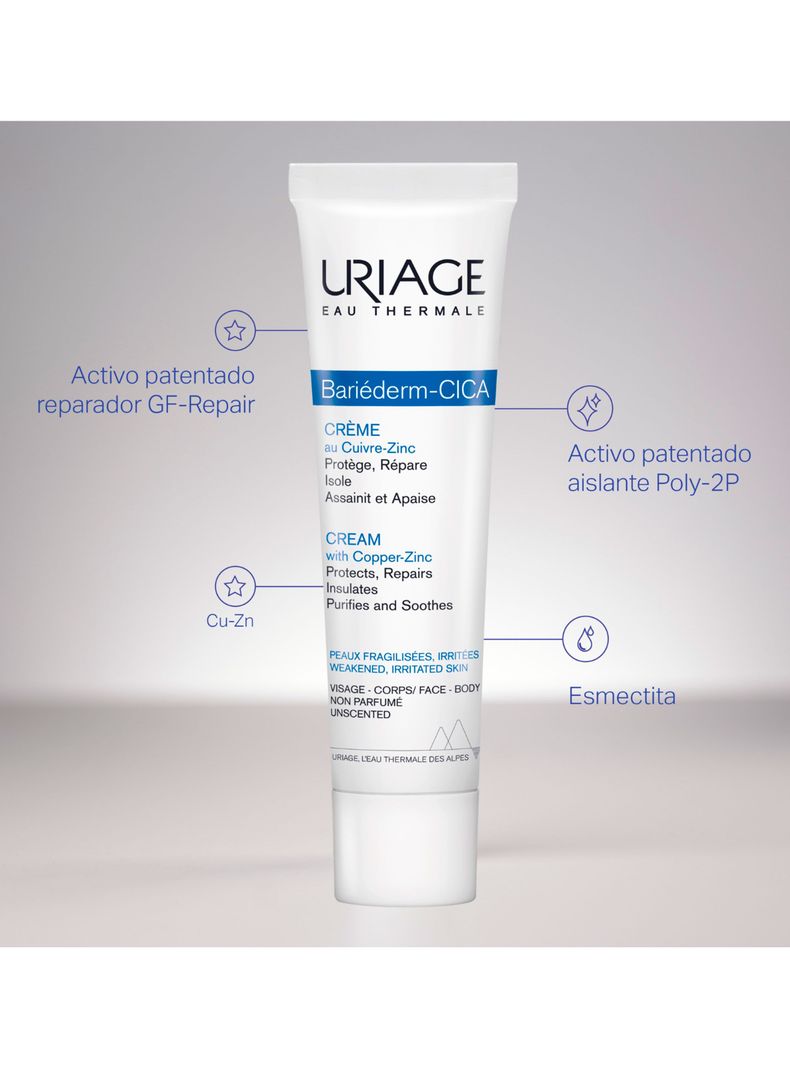 Crema Reparadora Uriage Bariéderm-CICA con Cobre y Zinc 100 ml-2