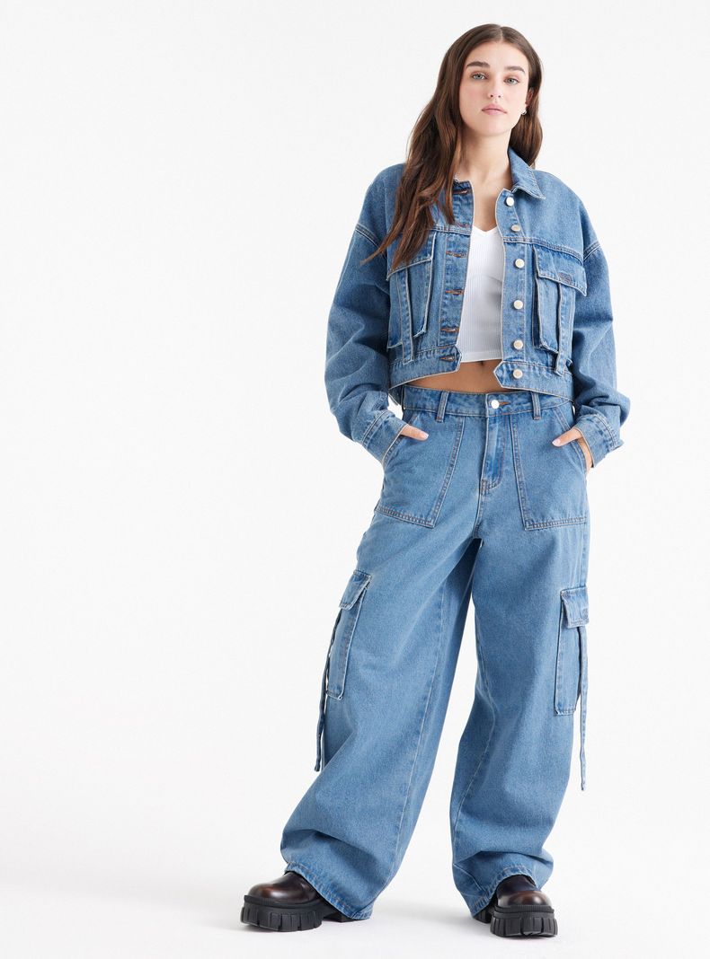 Jeans Bolsillos Cargo Con Straps-4