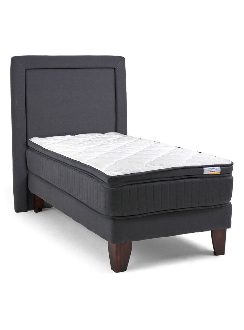 Cama Europea Hybrida Base Normal 1.5 Plazas + Respaldo-0