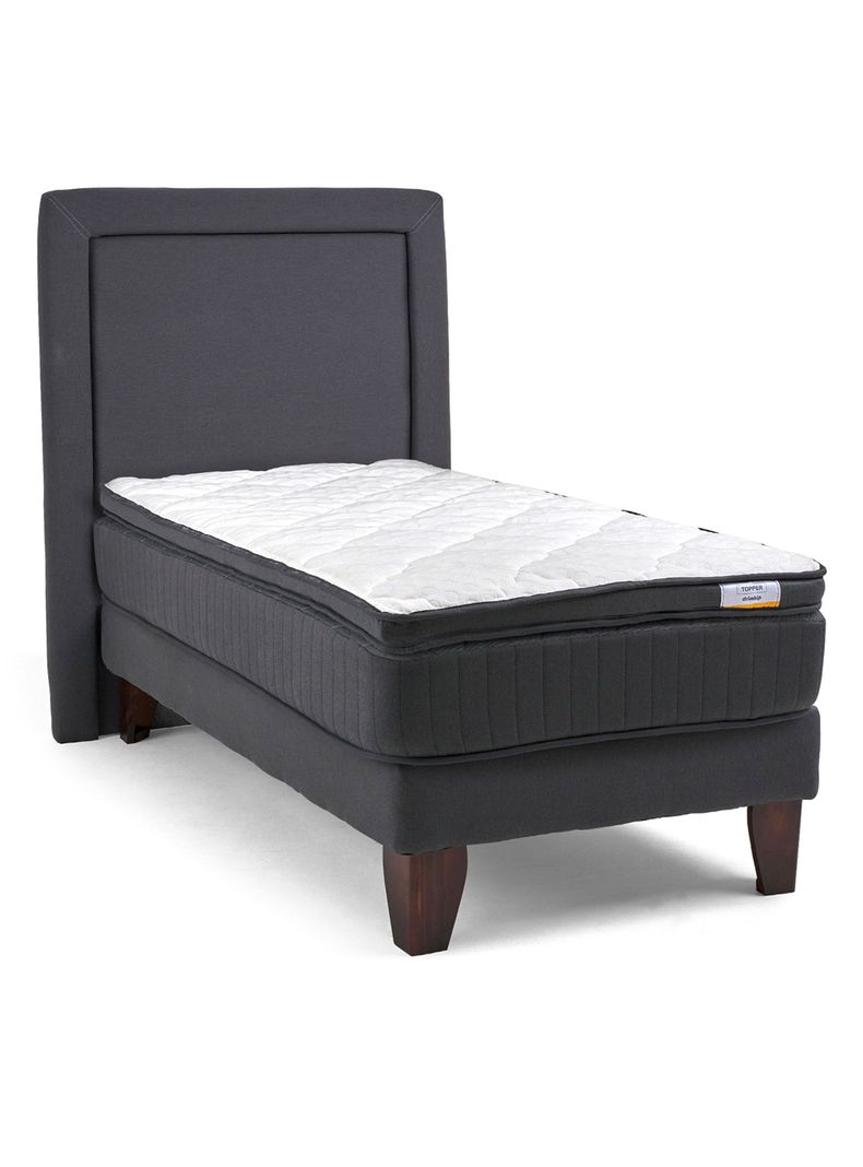 Cama Europea Hybrida Base Dividida 2 Plazas + Respaldo-1