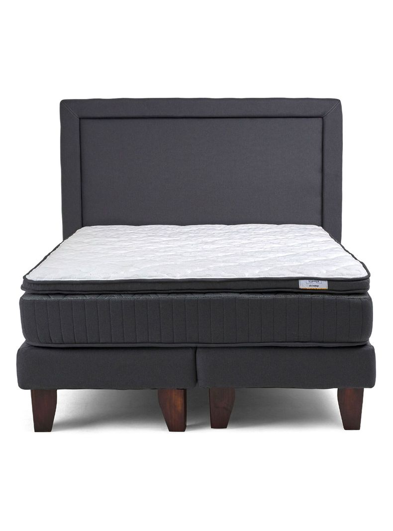 Cama Europea Hybrida Base Dividida 2 Plazas Plus + Respaldo-1