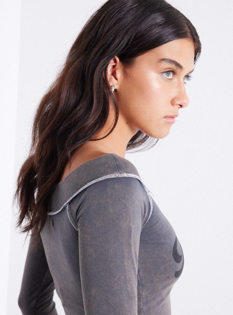 Polera Cuello Bardot Front Print-3