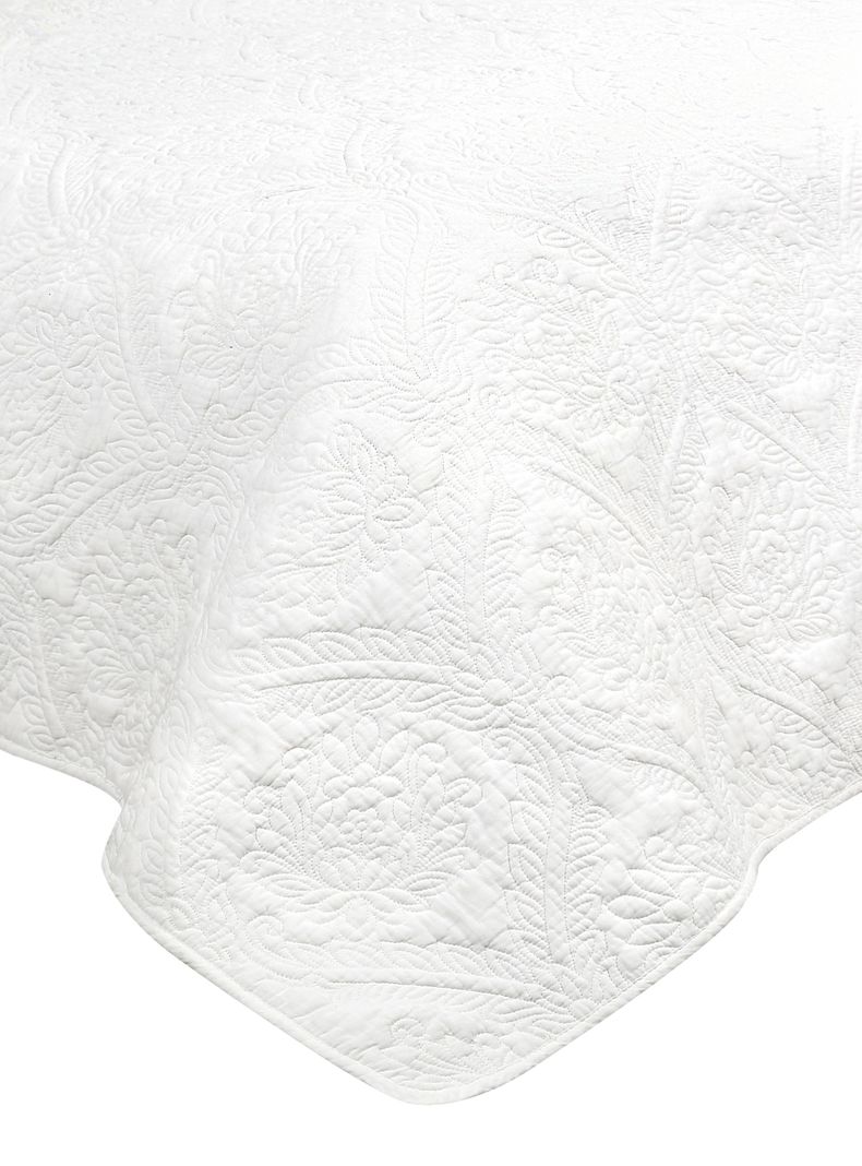 Quilt 1.5 Plazas Unicolor White-2