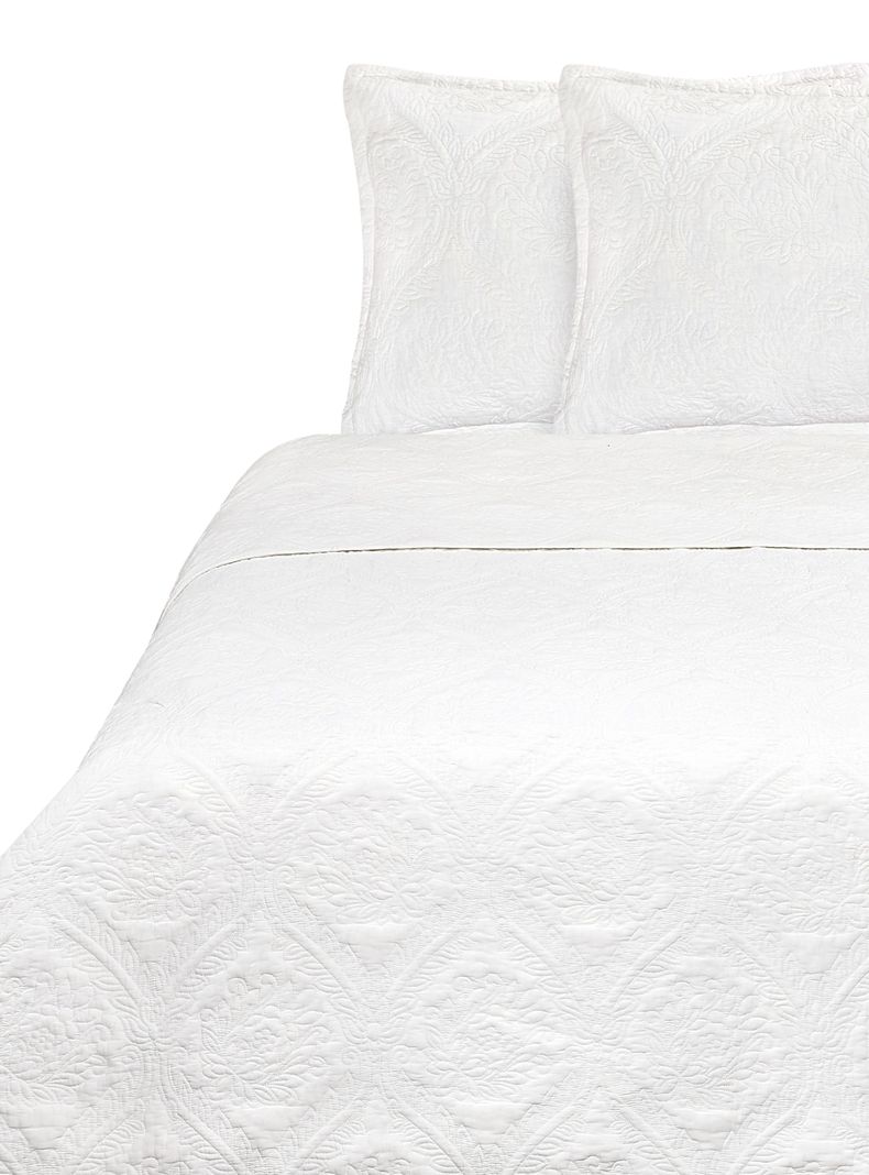 Quilt 2 Plazas Unicolor White-0