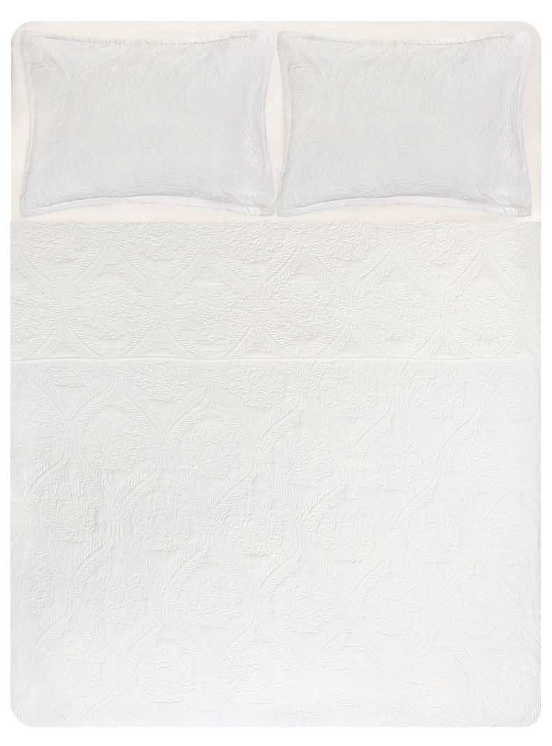 Quilt 2 Plazas Unicolor White-3