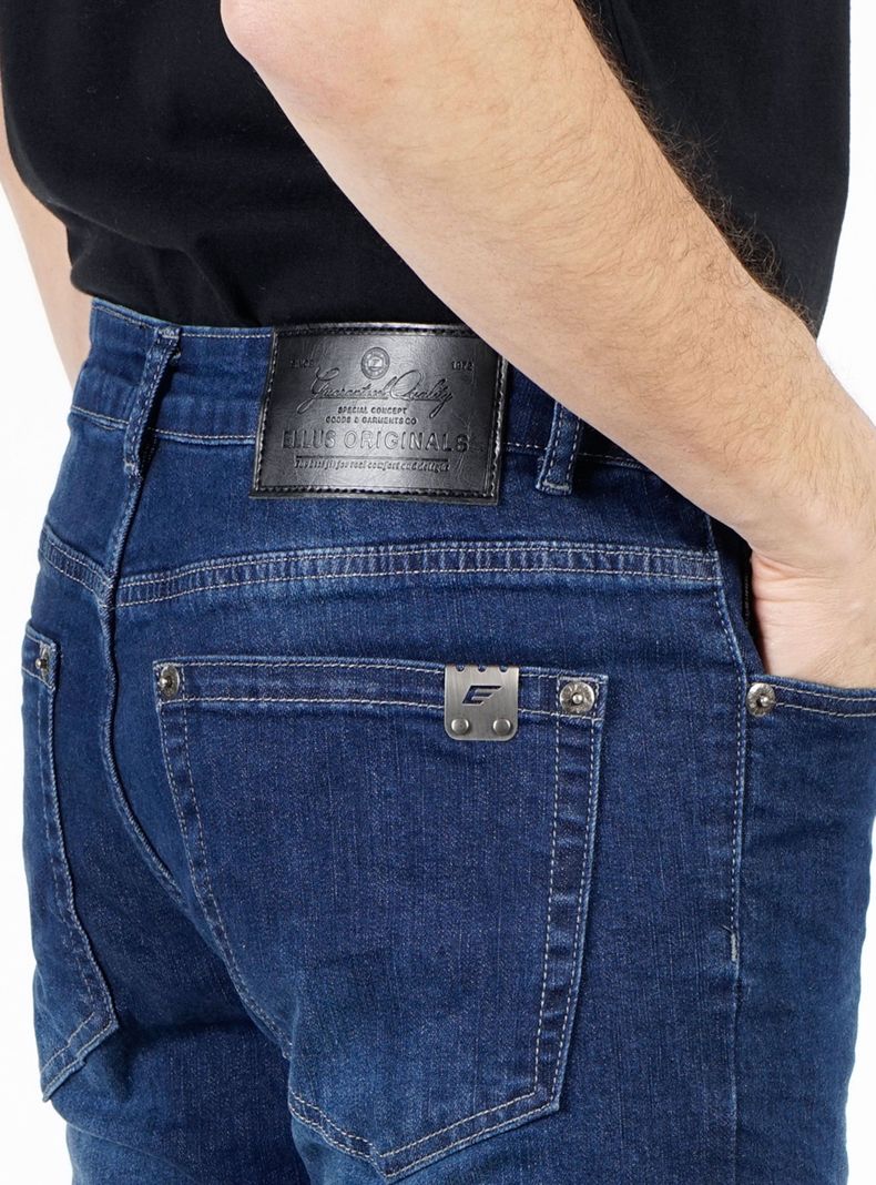 Jeans Straight Basic Mid Blue Cinco Bolsillo-2